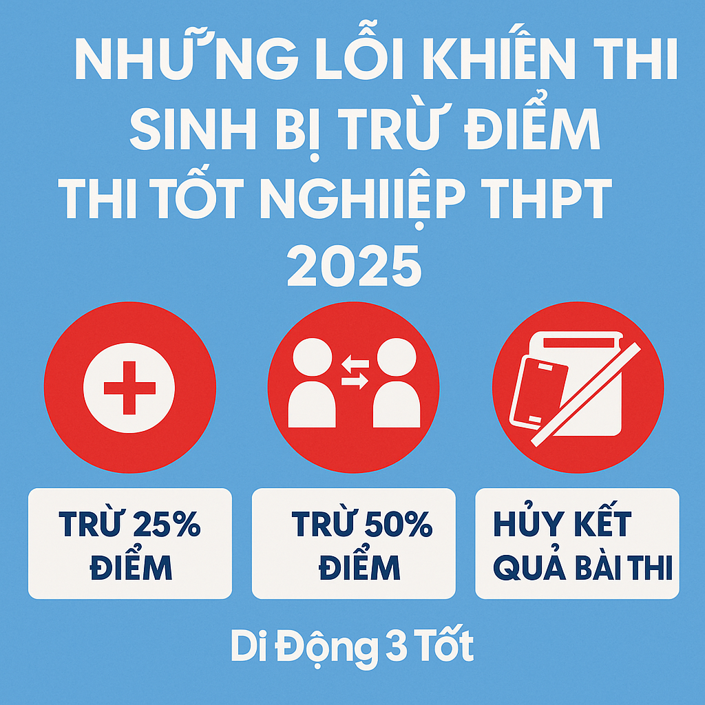 Những lỗi khiến thí sinh bị trừ điểm thi tốt nghiệp THPT 2025 – Cần tránh tuyệt đối!