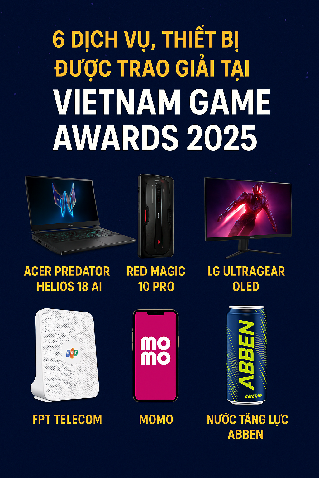 6 thiết bị và dịch vụ nổi bật được vinh danh tại Vietnam Game Awards 2025