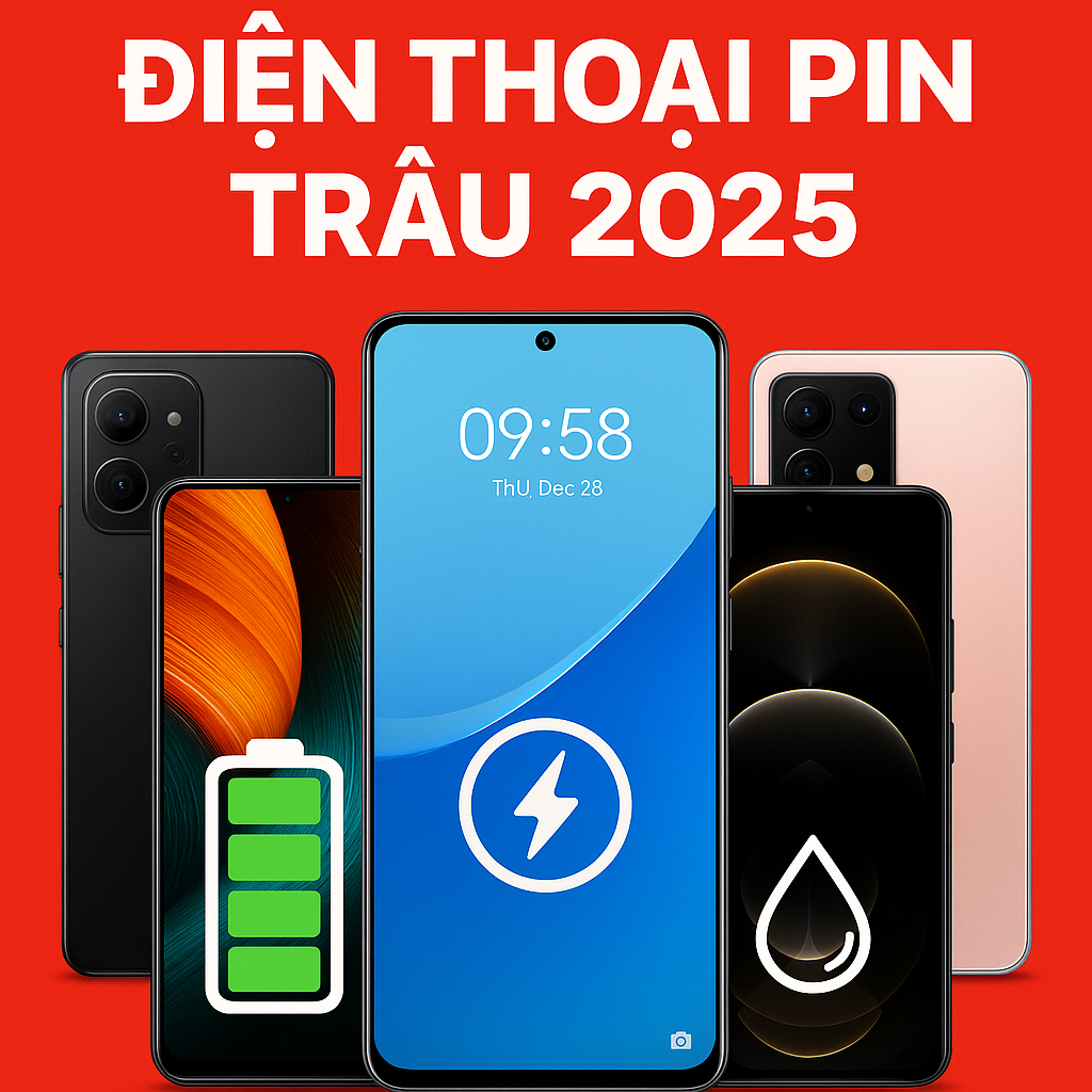 Top điện thoại pin trâu, sạc nhanh đáng chú ý năm 2025 – Thiết kế đẹp, hiệu năng khỏe