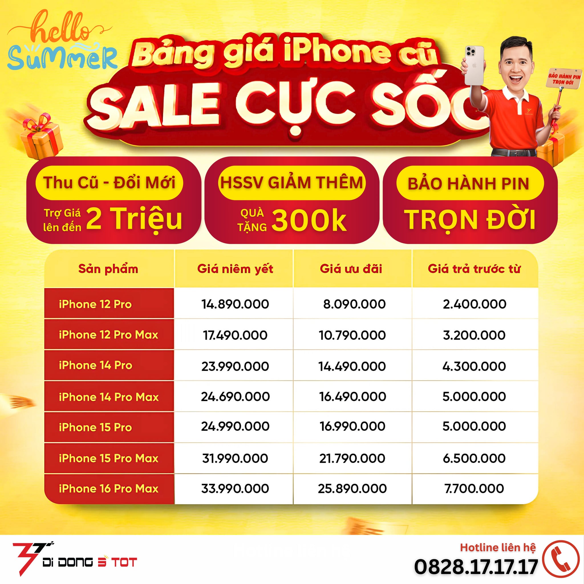 🔥 HELLO SUMMER – SALE IPHONE CŨ CỰC SỐC TẠI DI ĐỘNG 3 TỐT 🔥