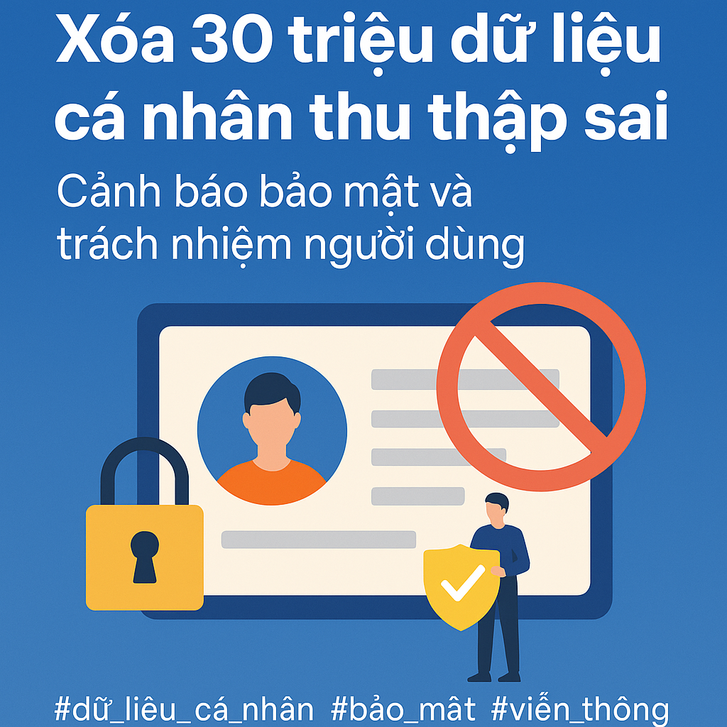 Xóa 30 triệu dữ liệu cá nhân thu thập sai: Cảnh báo bảo mật và trách nhiệm người dùng