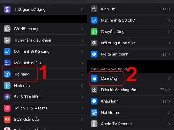 Truy cập cài đặt