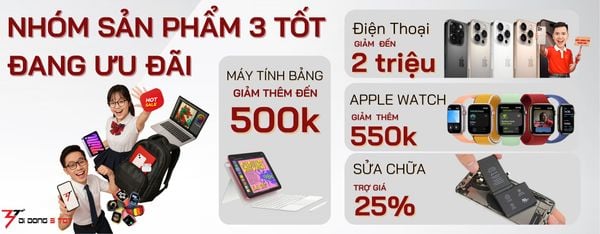 Ưu đãi tựu trường 2025 tại Di Động 3 Tốt Thái Bình – Tặng quà cho học sinh, sinh viên, giáo viên, giảm giá điện thoại, iPad, Apple Watch, sửa chữa