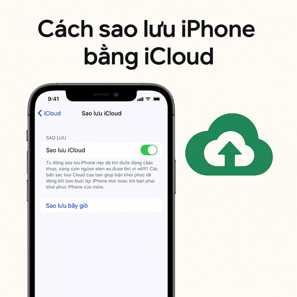 Ảnh minh hoạ hướng dẫn cách sao lưu iPhone bằng iCloud với giao diện bật Sao lưu iCloud