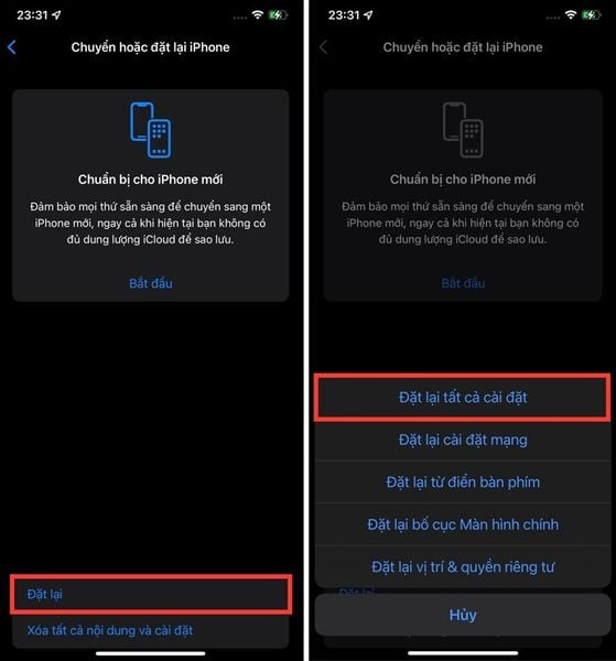 Đặt Lại Tất Cả Cài Đặt Trên iPhone