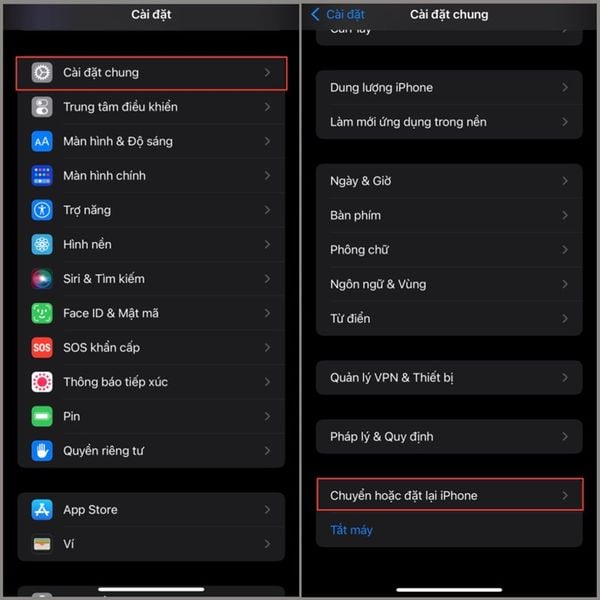Đặt lại tất cả cài đặt