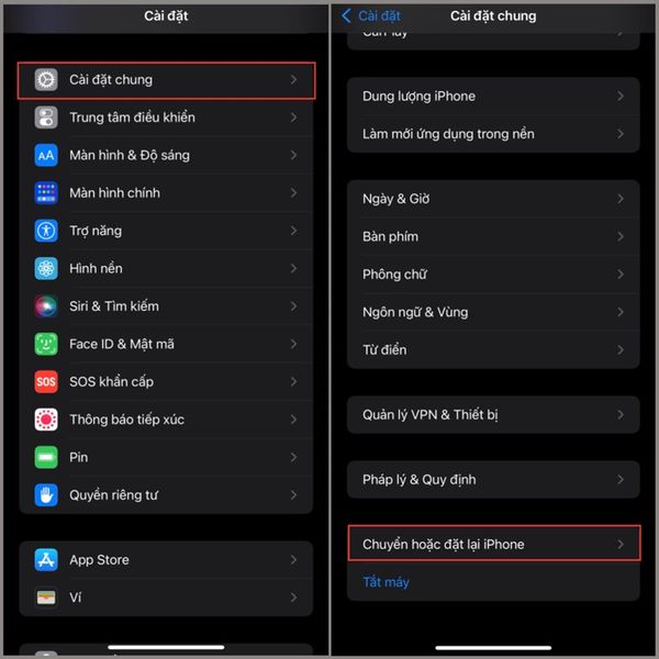 Đặt lại tất cả cài đặt