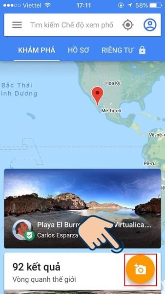 chế độ xem phố Google Maps trên điện thoại