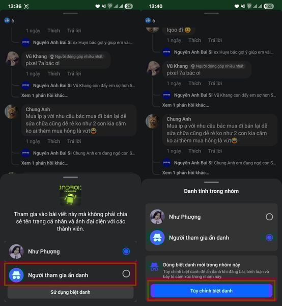 Cách bình luận bằng biệt danh trên Facebook