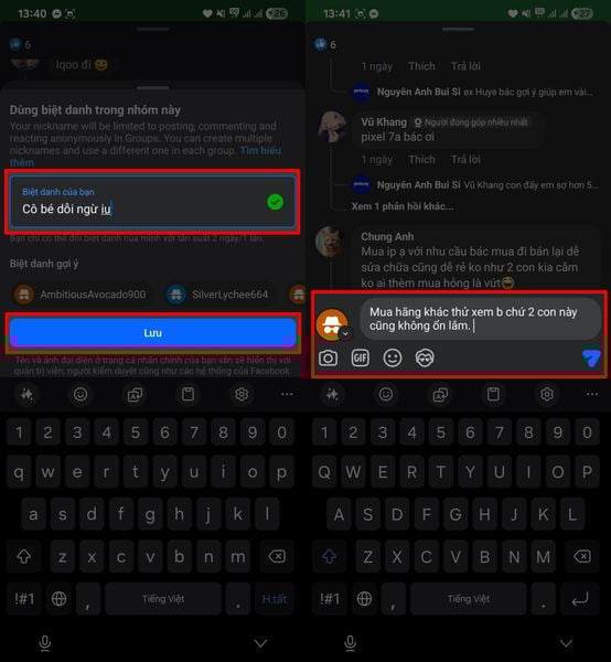 Cách bình luận bằng biệt danh trên Facebook