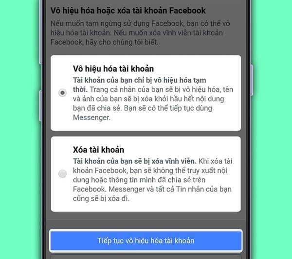Hướng Dẫn Xóa hoặc Vô Hiệu Hóa Tài Khoản Facebook Nhanh Chóng, Đơn Giản - Di Động 3 Tốt