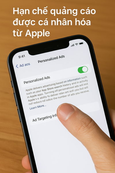 Ảnh minh họa cách hạn chế quảng cáo được cá nhân hóa từ Apple trên iPhone - Di Động 3 Tốt