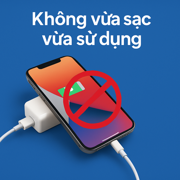 Không vừa sạc vừa sử dụng