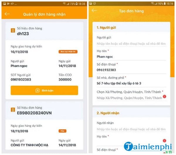 Kiểm tra bằng ứng dụng VNPost