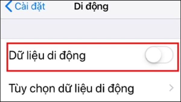 Tắt dữ liệu di động khi không cần thiết