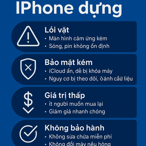 Những rủi ro khi mua nhầm iPhone dựng – máy dễ lỗi, mất iCloud, hao pin, Face ID không hoạt động – cảnh báo từ Di Động 3 Tốt Thái Bình