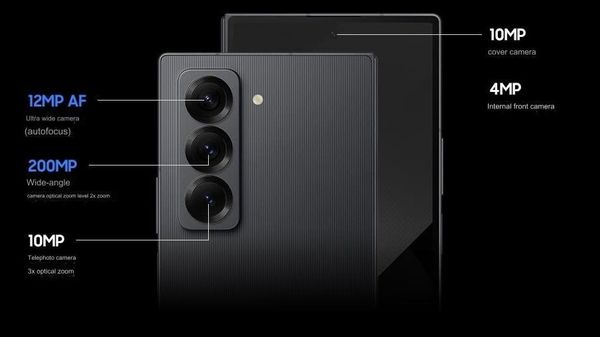 Hình ảnh Galaxy Z Fold7 với cụm camera tích hợp AI, nền xanh hiện đại và slogan “Hiểu được điều bạn nhìn thấy” nổi bật