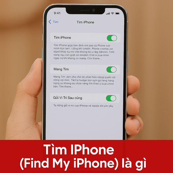 Giao diện cài đặt Tìm iPhone (Find My iPhone) với các tính năng bật – hỗ trợ định vị, khóa máy, gửi vị trí cuối cùng trên iPhone