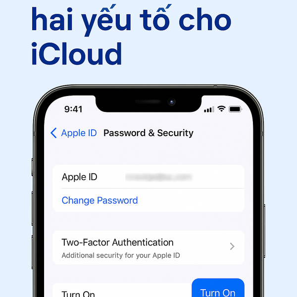 nh minh họa hướng dẫn bật xác minh hai yếu tố cho iCloud trên iPhone - Di Động 3 Tốt