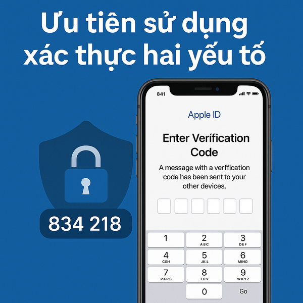 Ảnh minh họa xác thực hai yếu tố (2FA) trên iPhone bằng mã xác minh bảo mật - Di Động 3 Tốt