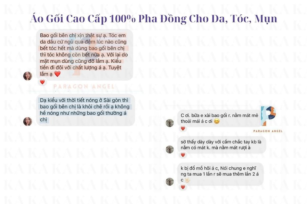 Phản hồi Áo Gối Cao Cấp 100% Pha Đồng Cho Da, Tóc, Mụn