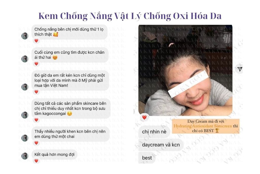 Phản hồi Kem Chống Nắng Vật Lý Chống Oxi Hóa Da