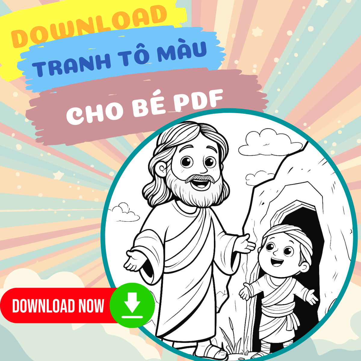 Tranh Tô Màu Sứ Thần Gabriel Truyền Tin Cho Đức Bà | Tải Miễn Phí PDF 7 Trang