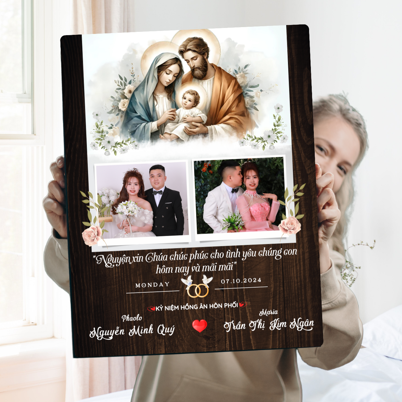Tranh Gỗ Cá Nhân Hóa Với Hình Thánh Gia - Món Quà Cưới Ý Nghĩa Cho Bạn Thân