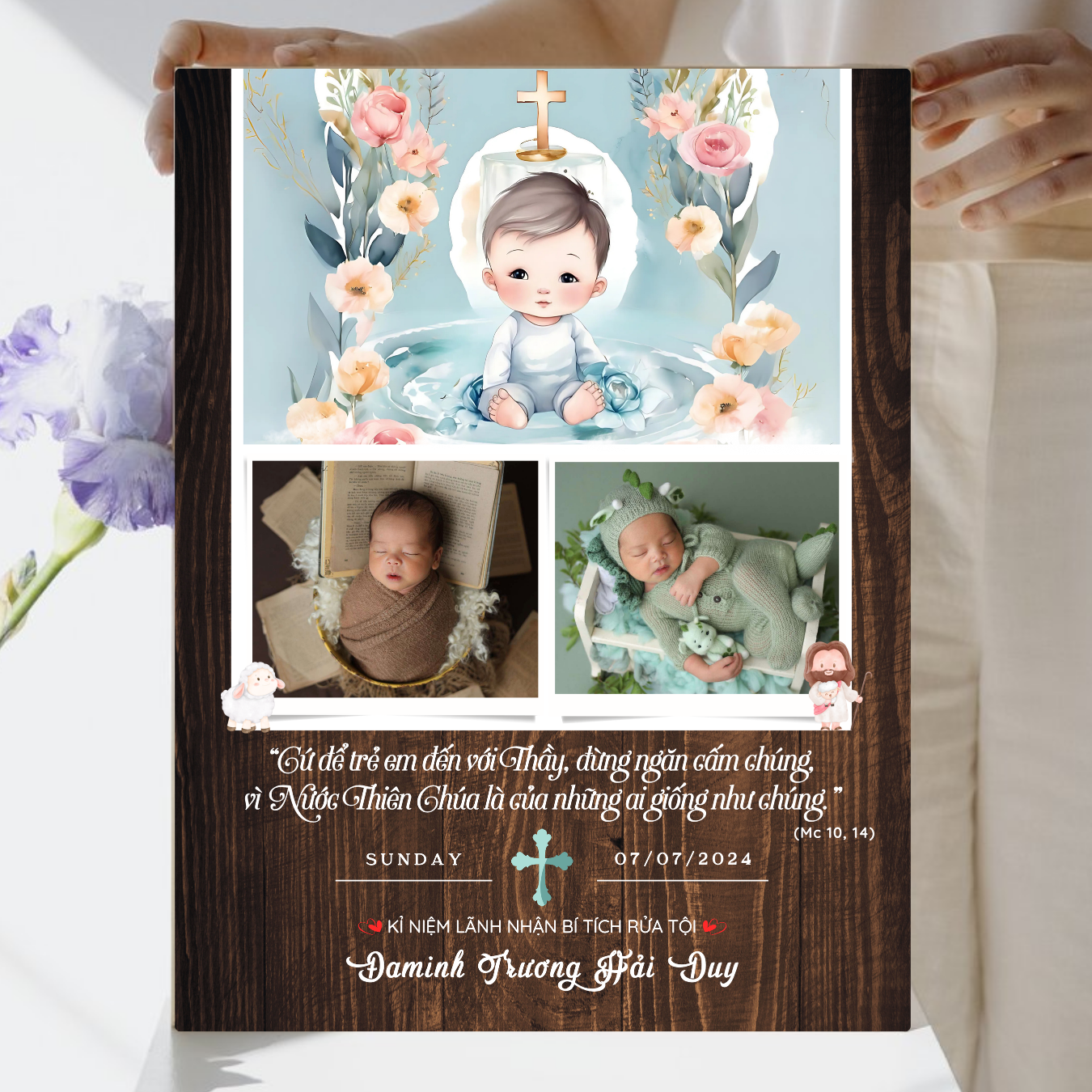 Tranh Gỗ Ghi Dấu Lễ Rửa Tội – Món Quà Thiên Liêng Lưu Giữ Kỷ Niệm