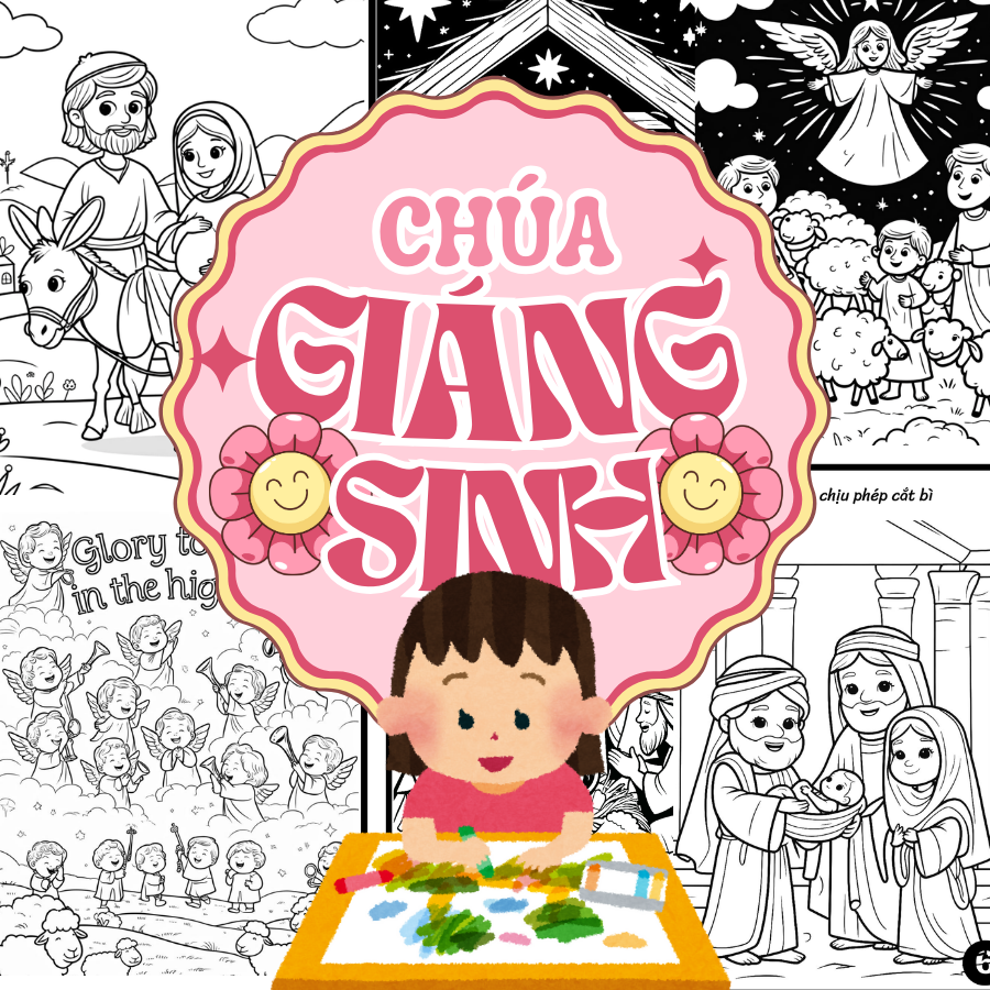 Tranh Tô Màu Cho Bé – Chủ Đề Chúa Giáng Sinh | File PDF | 7 Trang | Tải Miễn Phí