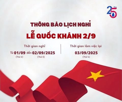 THÔNG BÁO LỊCH NGHỈ LỄ QUỐC KHÁNH 2/9