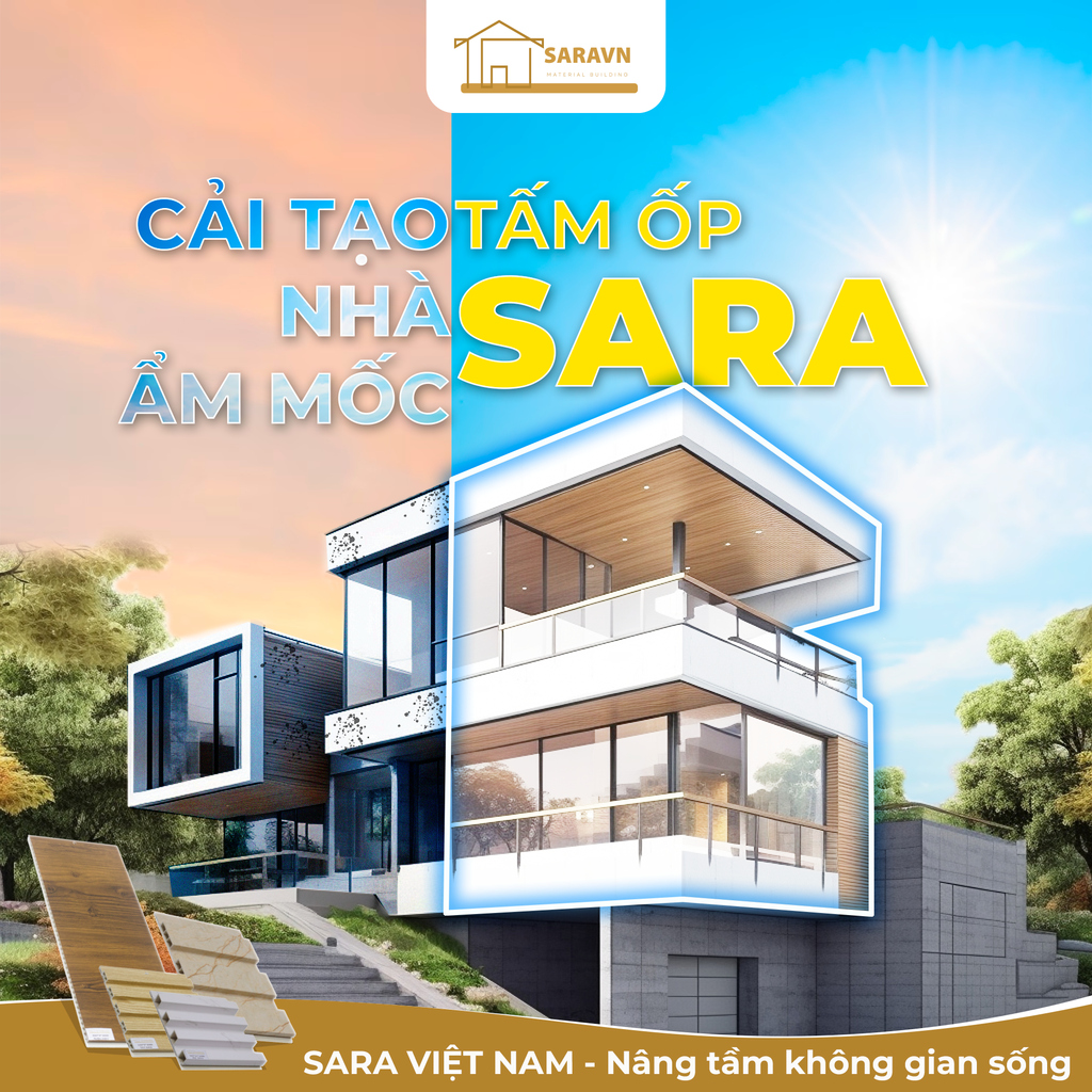 CẢI TẠO NHÀ ẤM MỐC VỚI TẤM ỐP NHỰA SARA