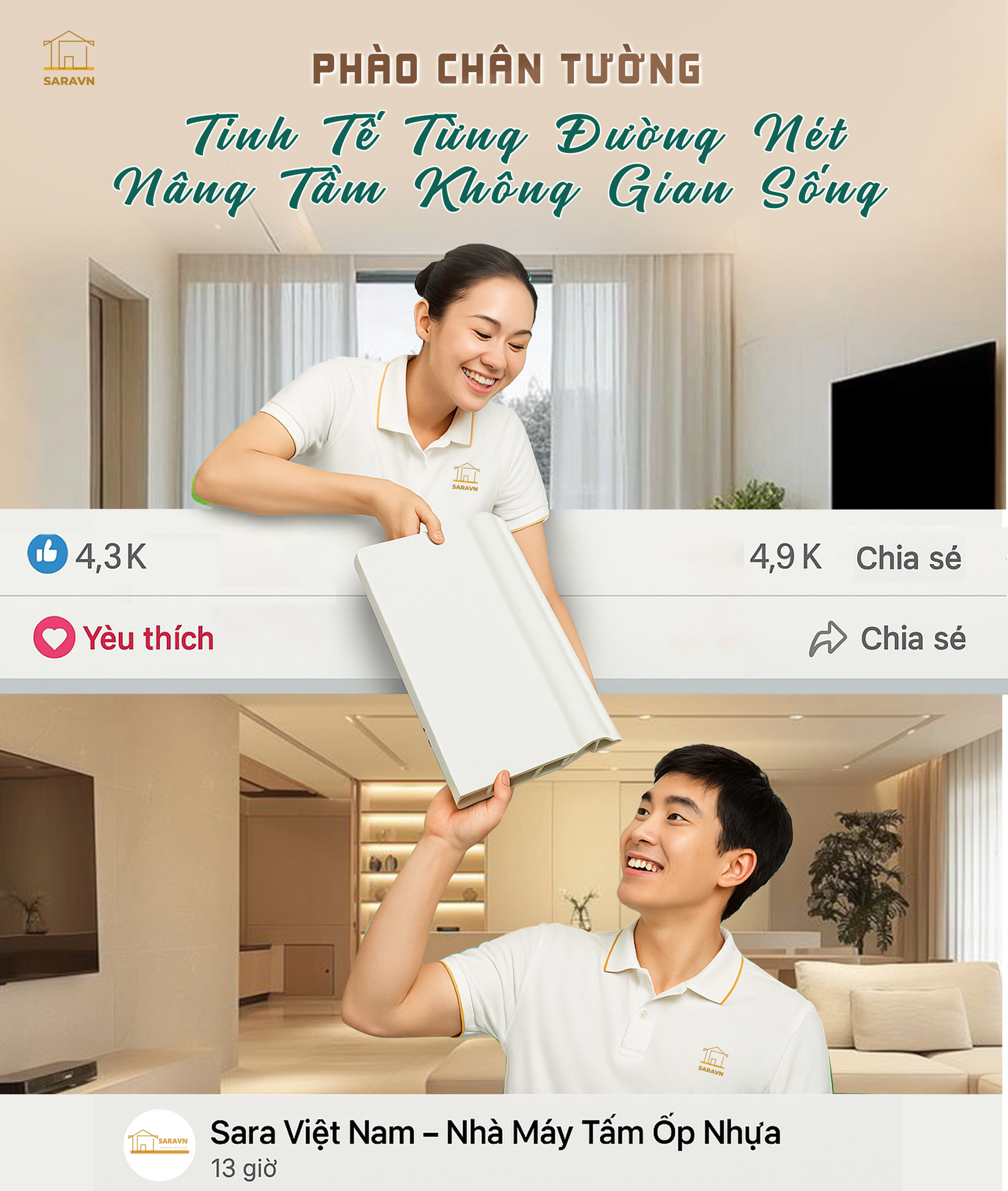 PHÀO CHÂN TƯỜNG - TINH TẾ TỪNG ĐƯỜNG NÉT, NÂNG TẦM KHÔNG GIAN SỐNG