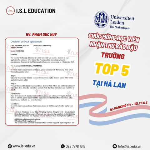 PHẠM ĐỨC HUY - HÀNH TRÌNH CHINH PHỤC GIẤC MƠ DU HỌC HÀ LAN