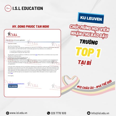 ĐỒNG PHƯỚC TẤN NGHI - HÀNH TRÌNH CHINH PHỤC GIẤC MƠ DU HỌC BỈ