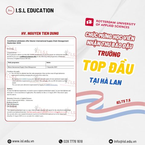 NGUYỄN TIẾN DŨNG  - HÀNH TRÌNH CHINH PHỤC GIẤC MƠ DU HỌC HÀ LAN