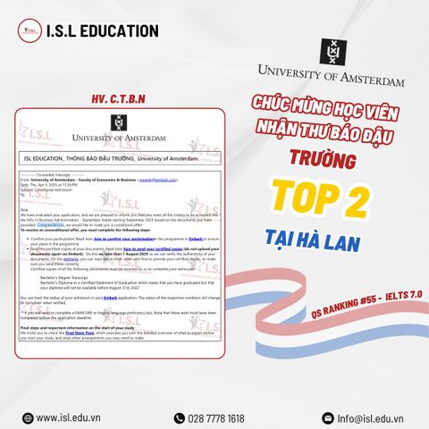 HÀNH TRÌNH CHINH PHỤC UNIVERSITY OF AMSTERDAM - GIẤC MƠ DU HỌC TRỞ THÀNH HIỆN THỰC!