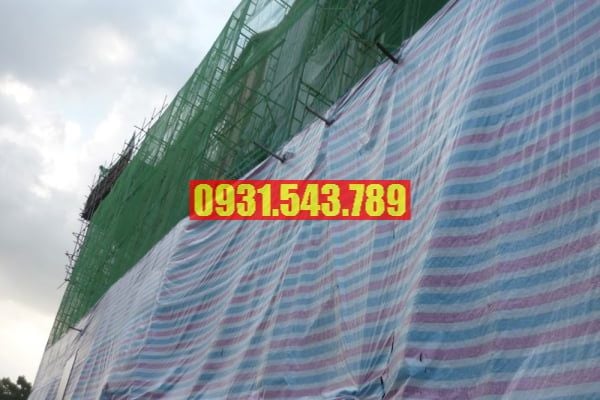 Bạt sọc 3 màu khổ 4mx50m - Bạt sọc 3 màu giá rẻ. Lh 0931.543.789
