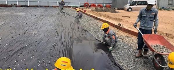 Hình ảnh thực tế thi công nilon đen tại công trình