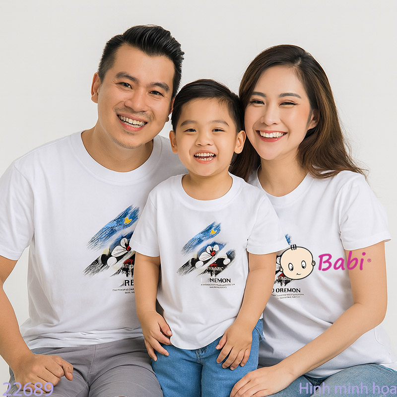 Áo Thun Gia Đình In Hình Mèo (26-72kg) –