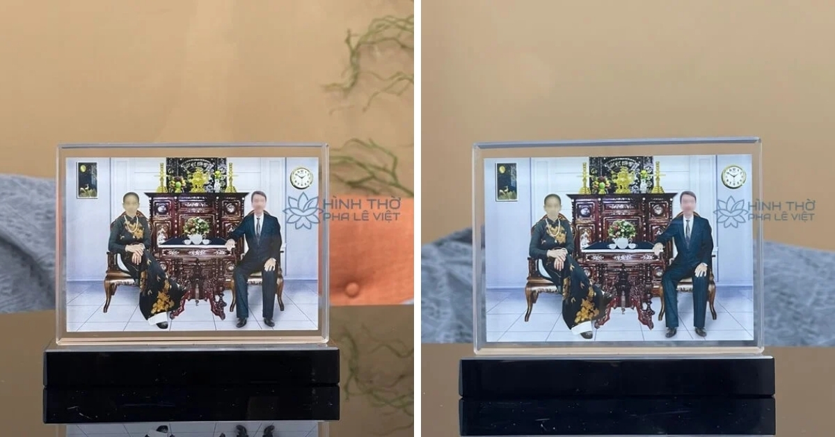 Hình Thờ Pha Lê Đôi - KT017 - Cao 15cm