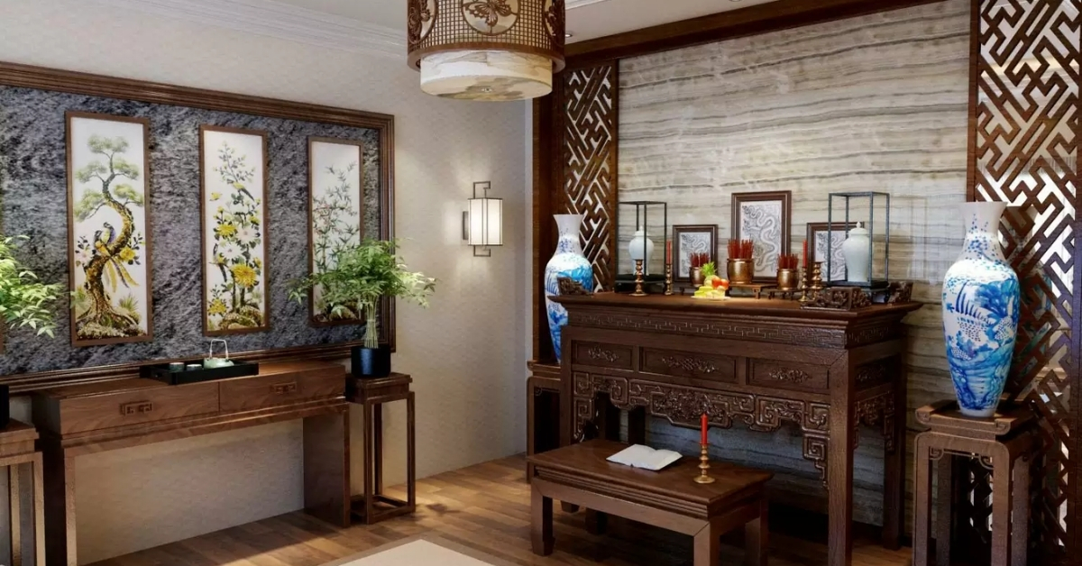 Tầm quan trọng của khung gỗ trong trang trí phòng thờ gia đình
