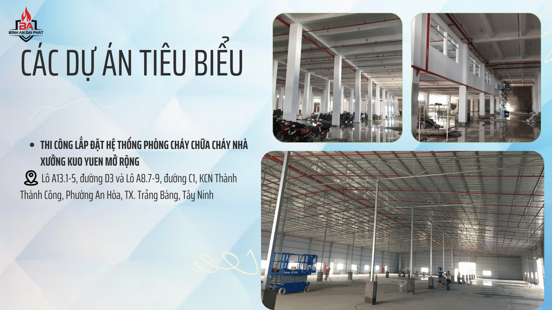 Dự án thi công lắp đặt hệ thống PCCC nhà xưởng Kuo Yuen mở rộng.