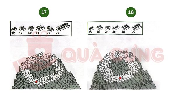 Giấy hướng dẫn lắp lego gấu trúc Cầm hoa