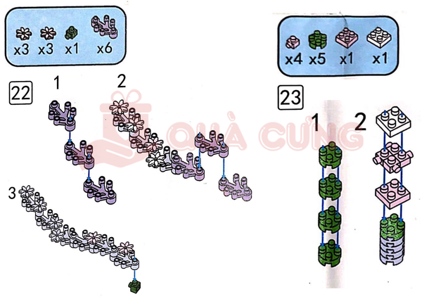 giấy hướng dẫn lắp lego hoa cẩm chướng