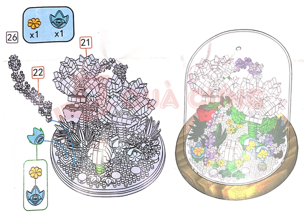 giấy hướng dẫn lắp lego hoa cẩm chướng