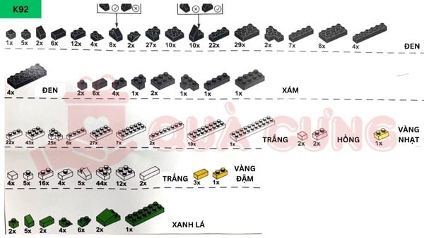 Giấy hướng dẫn lắp lego gấu trúc Cầm hoa