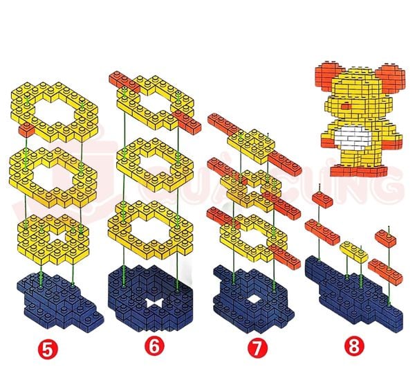 giấy hướng dẫn lắp lego bearbrick