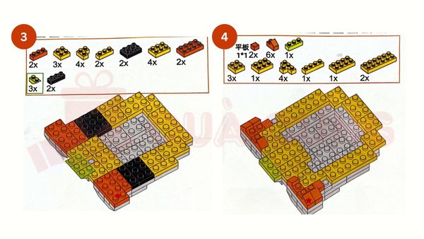 giấy hướng dẫn lắp lego trái cây chuối