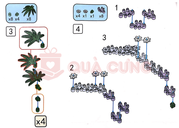 giấy hướng dẫn lắp lego hoa cẩm chướng